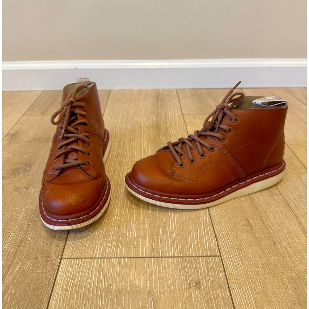 Dr. Martens Philip 7-Eye‎ Daily Monkey Boots Brown Sz 7 Leather Casual Lace Up